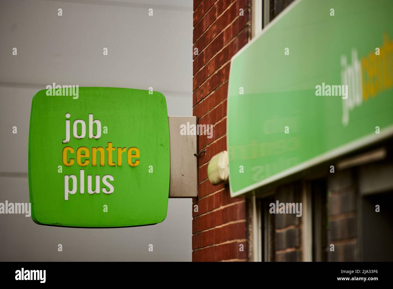 NewcastleunderLyme in Staffordshire, Job Centre Plus sign Stock Photo Alamy