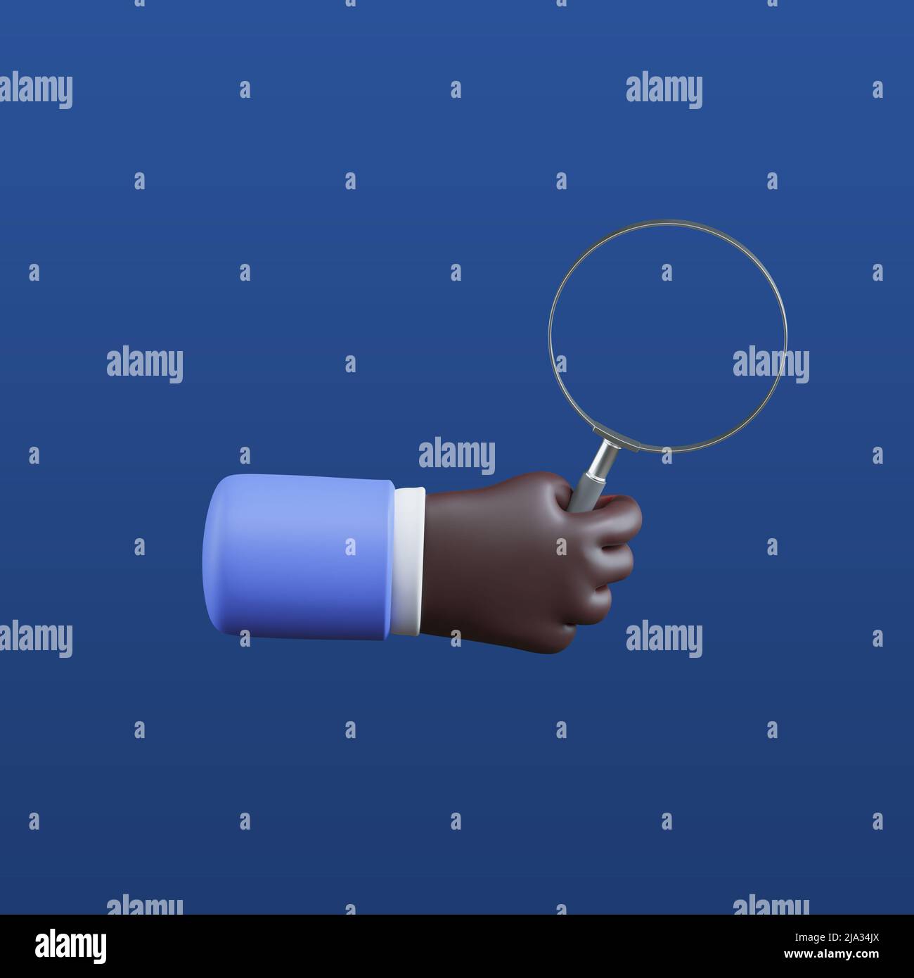 3d rendered hand motion holding magnifying glass Stock Photo Alamy