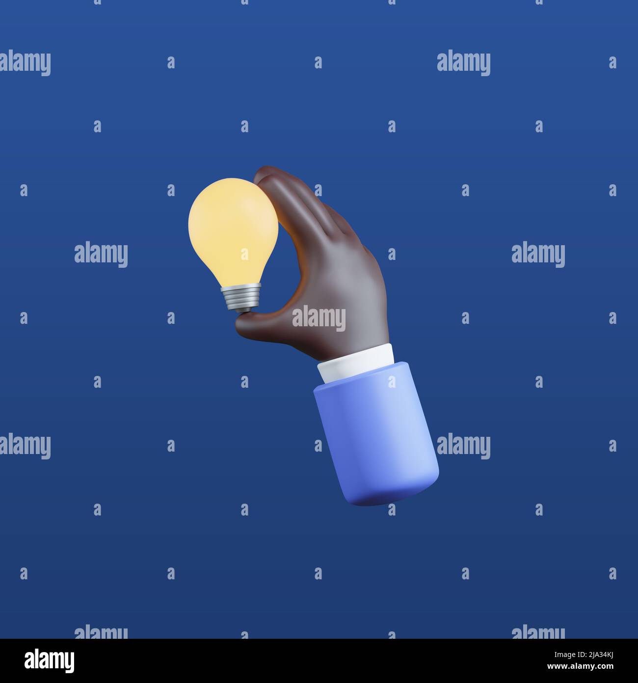 3d rendered hand motion holding light bulb Stock Photo Alamy