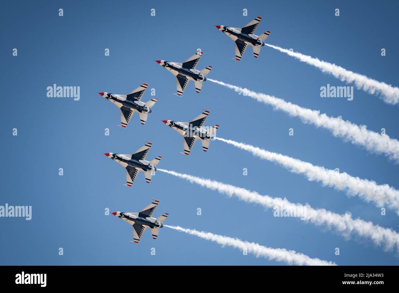 Colorado Springs, Colorado, USA. 25th May, 2022. Thunderbirds perform an air  show after the U.S. Air Force Academy Class of 2022 Graduation Ceremony at  the Air Force Academy in Colorado Springs, Colo.,