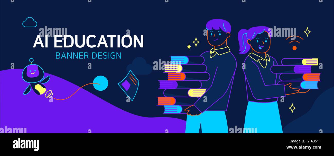 AI education banner illustration of student studying Stock Photo Alamy AI education banner illustration of student studying Stock Photo Alamy