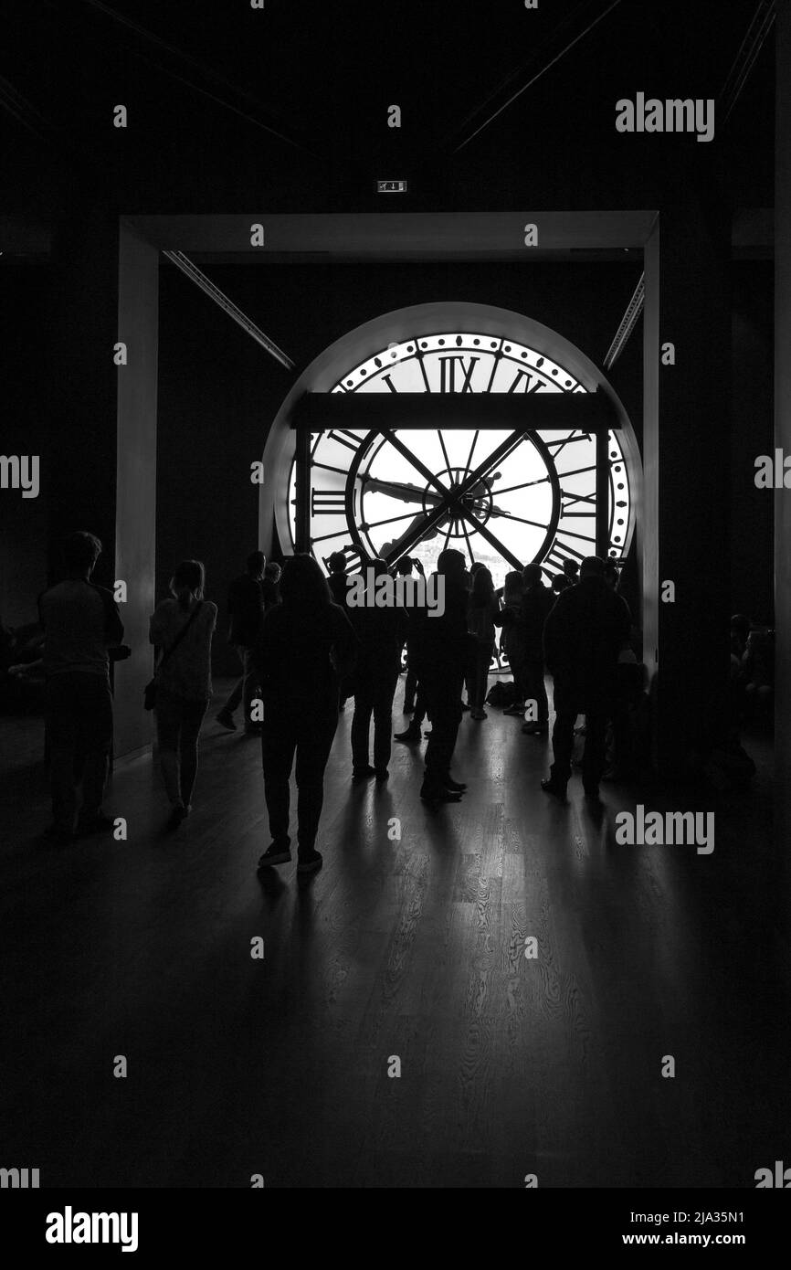 Paris, France, March 28 2017: Inside view of the clock of Orsay museum in Paris. Stock Photo