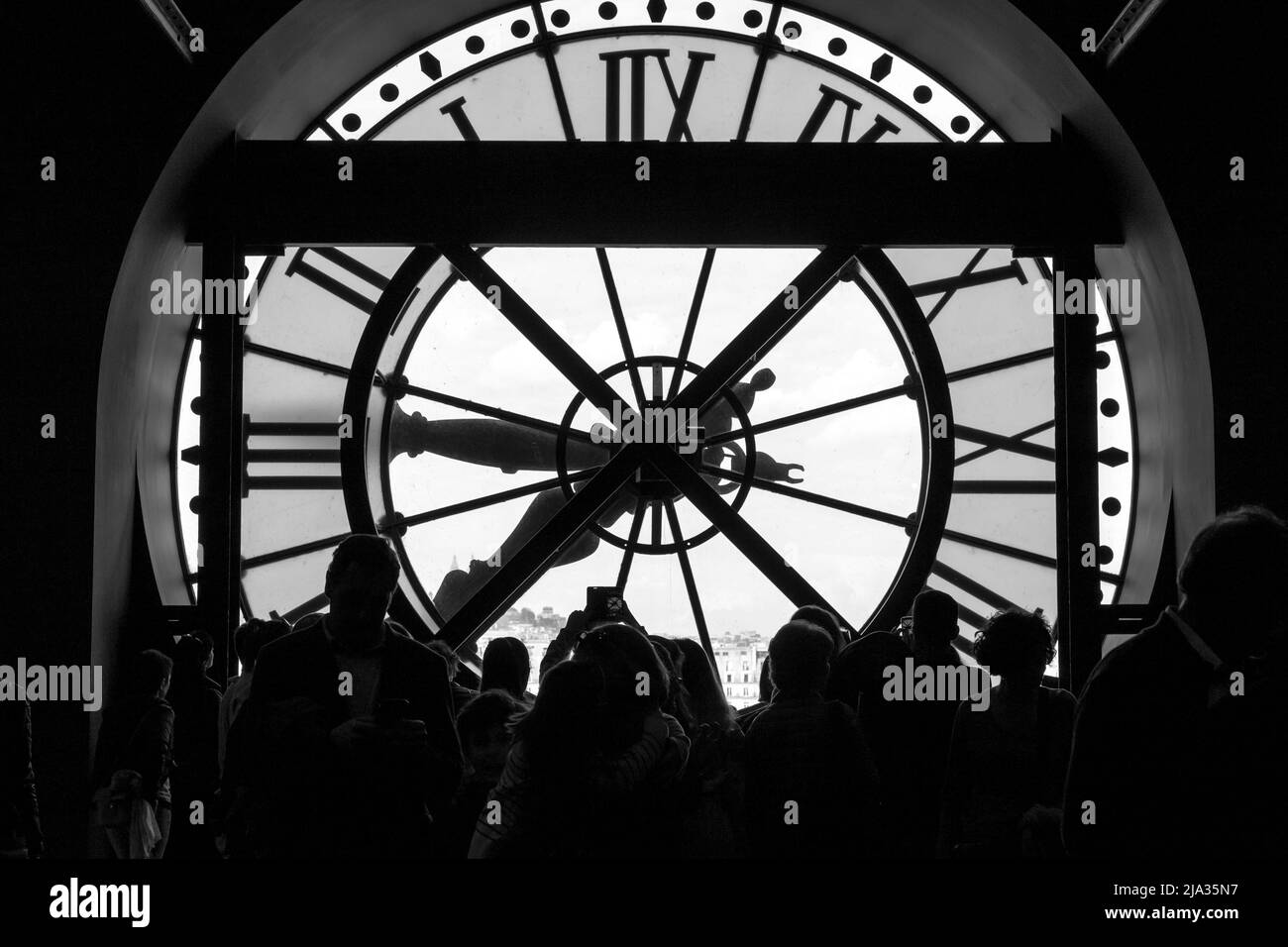 Paris, France, March 28 2017: Inside view of the clock of Orsay museum in Paris. Stock Photo