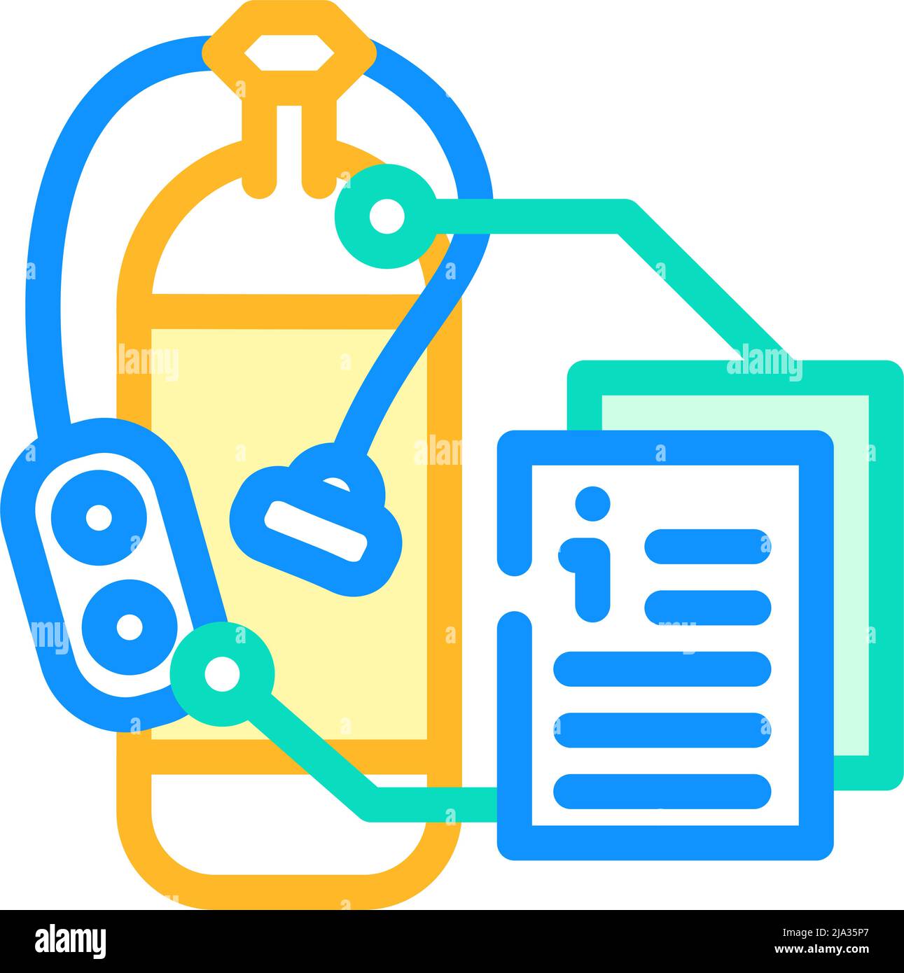 scuba diving instruction color icon vector illustration Stock Vector ...