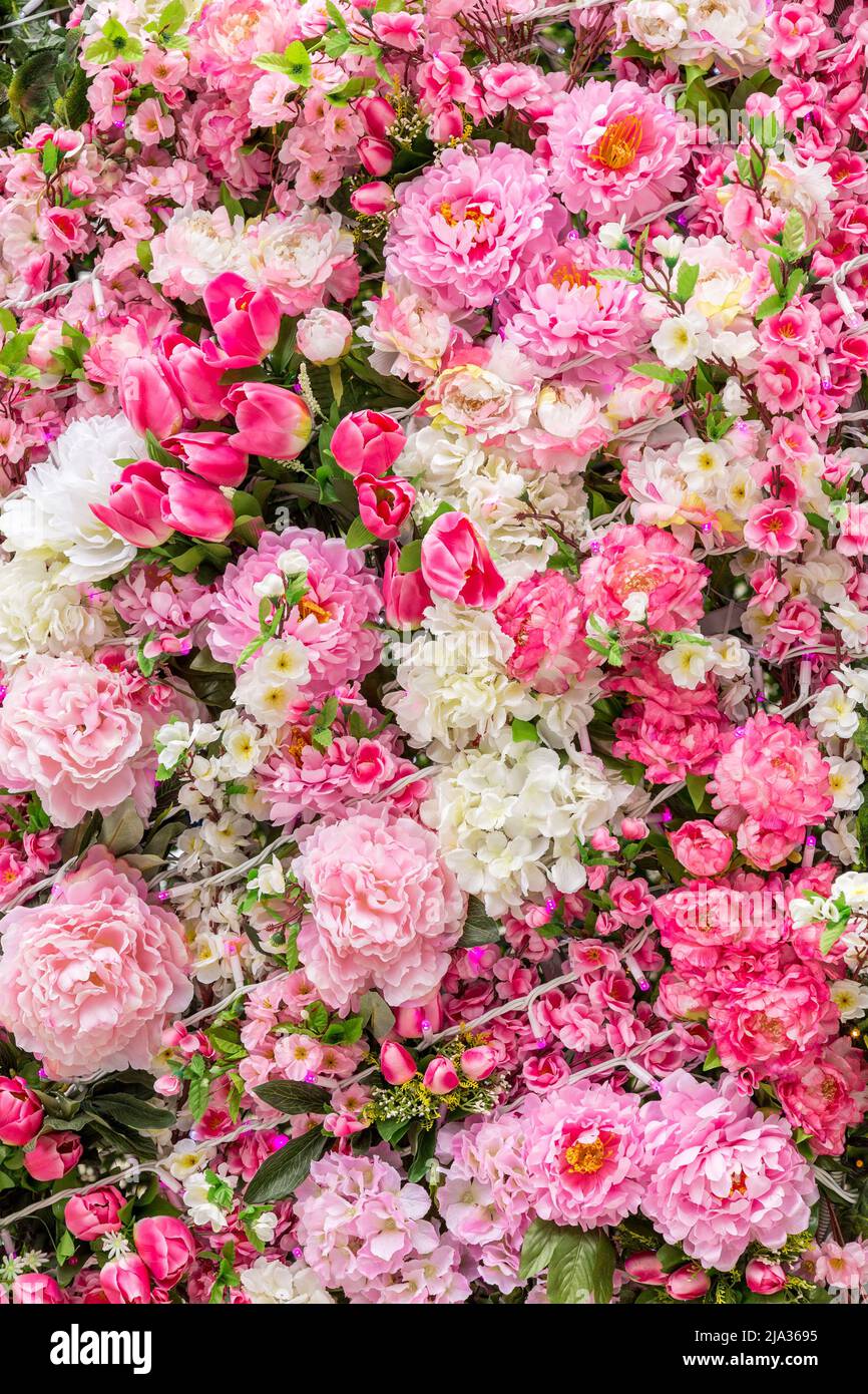 Beautiful flowers background for wedding scene. Stock Photo