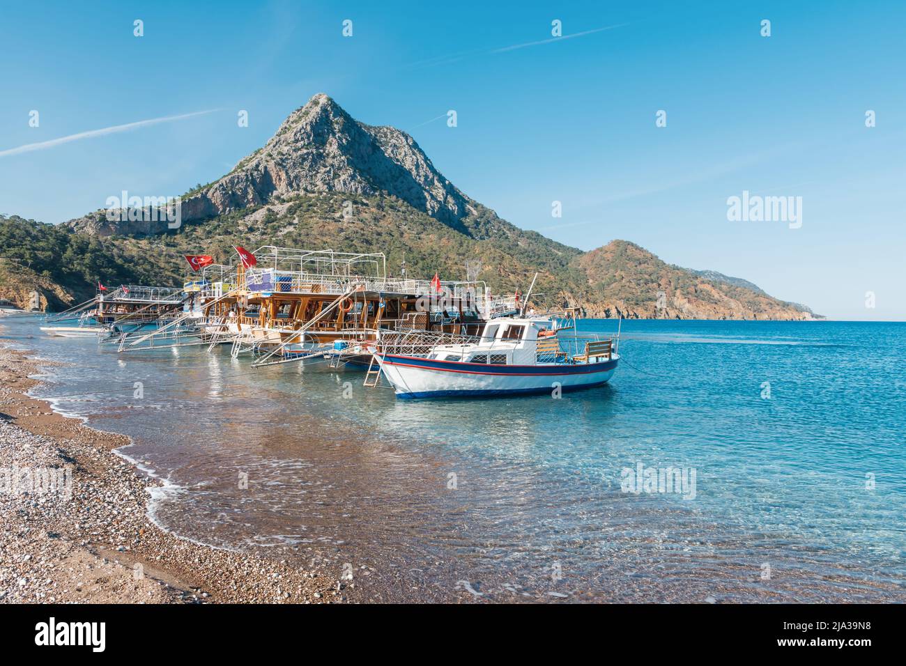 Picturesque Mediterranean Seascape In Turkey Colorful Spring Sunrise 