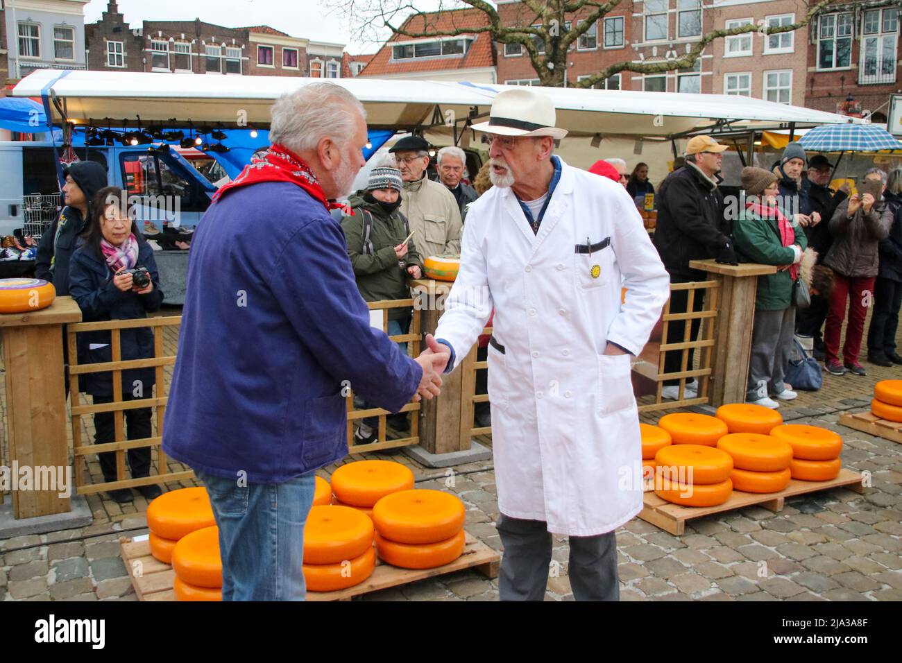 Gouda Netherlands 2022 start of the touristic cheese market with