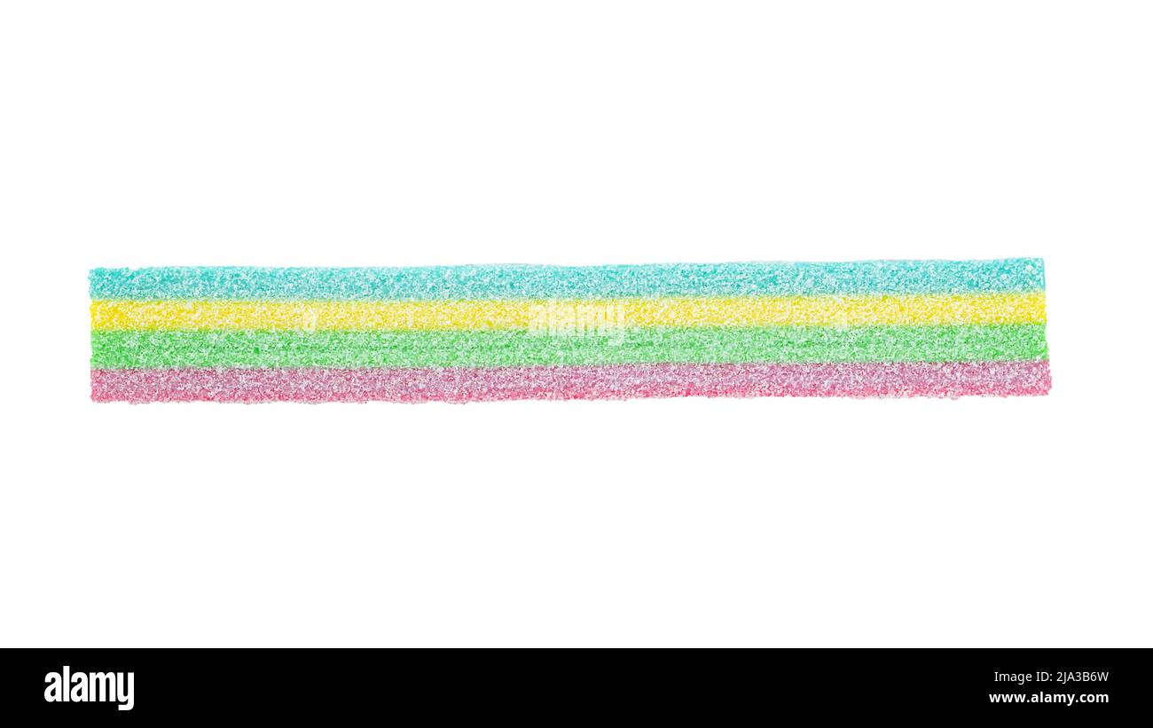 Licorice Candy. Sweet gummy sticks with different flavor, on orange