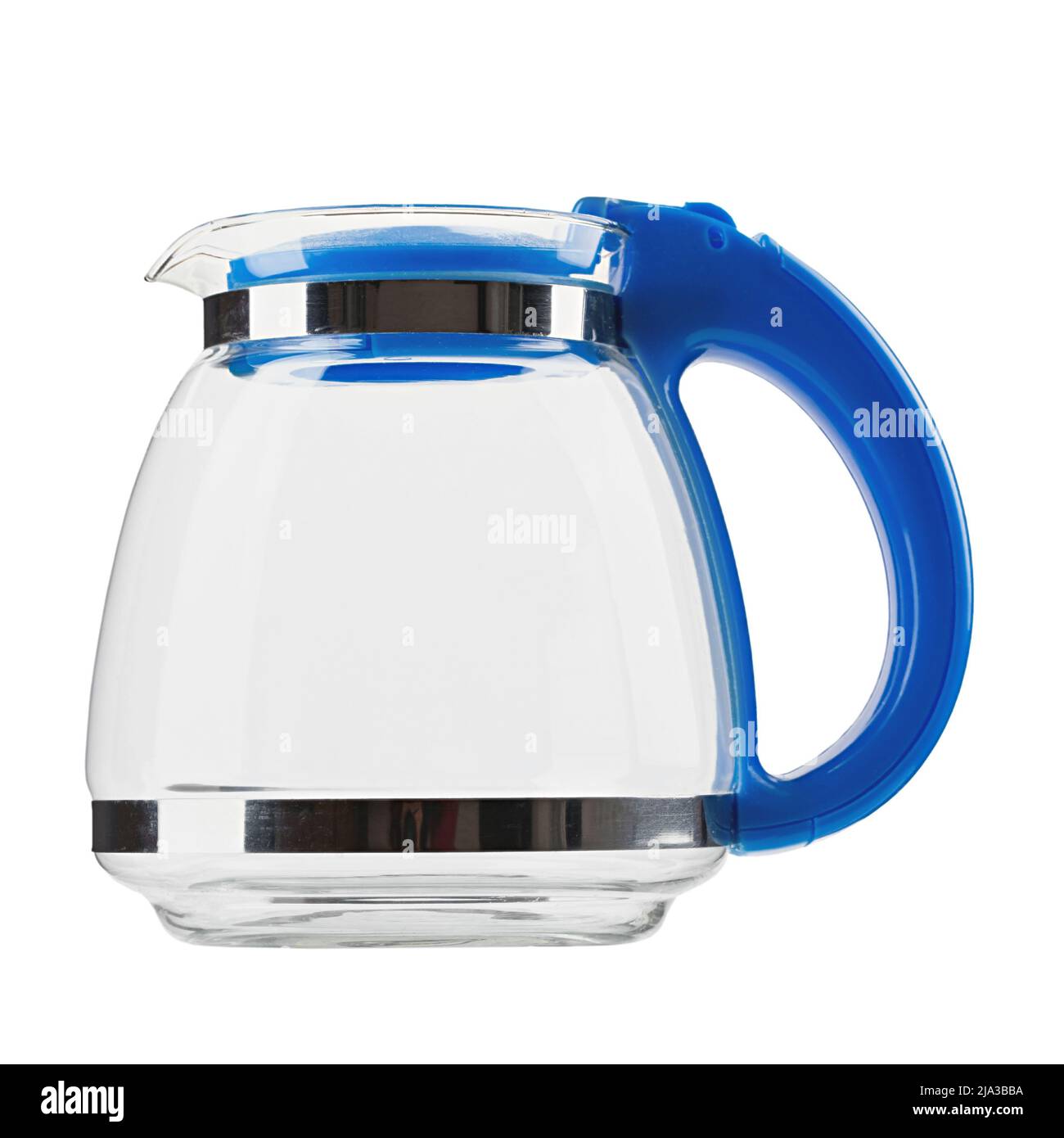 Modern glass teapot for brewing tea isolated on white background. File