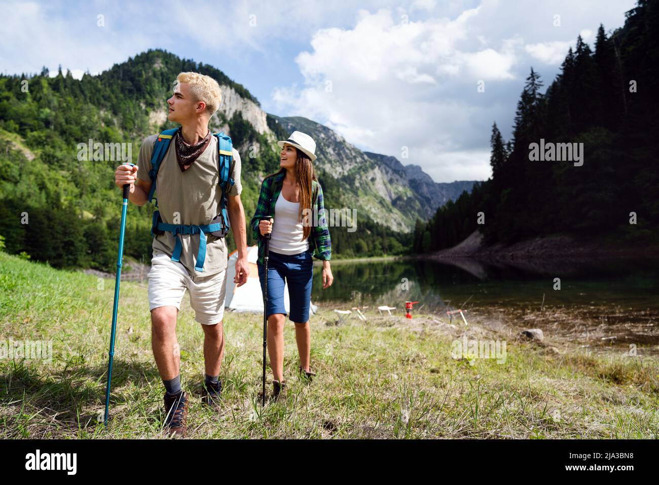 Hard, difficult, tiring and exhausting expedition of friends. Trekking