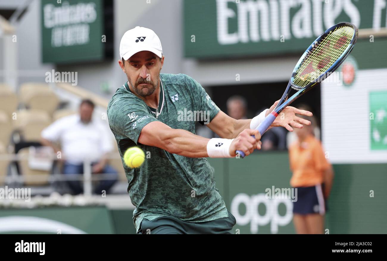 Rome, France: May 26, 2022, Steve Johnson of USA during day 5 of the French  Open 2022, Roland-Garros 2022, second Grand Slam tennis tournament of the  season on May 26, 2022 at