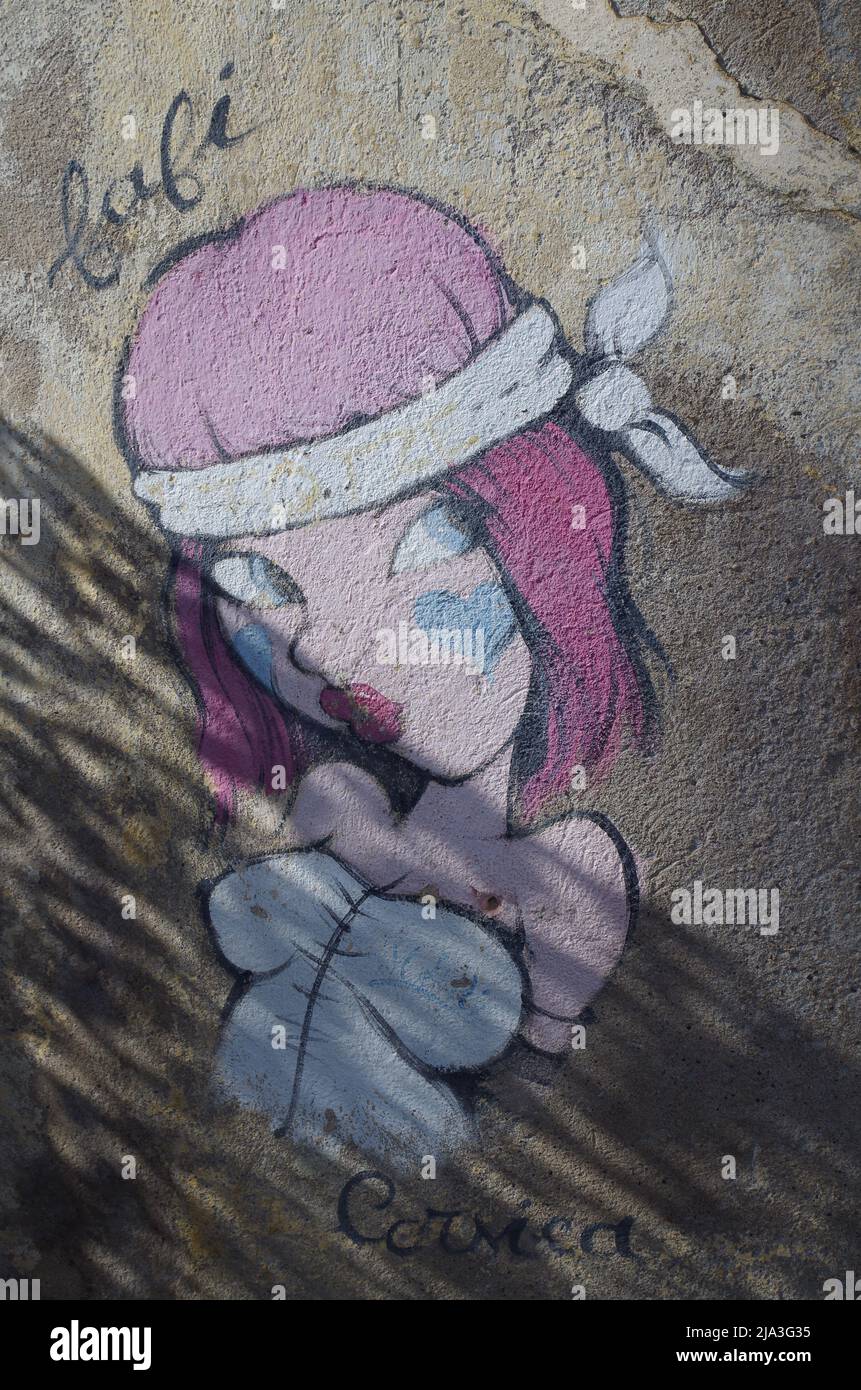 Graffiti in Korsikan Street. Stock Photo