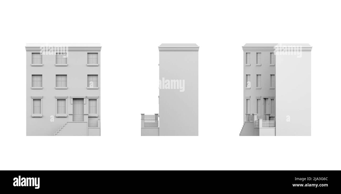 Render Background Copy House mockup on white background - 3D render - copy space Stock Photo ...