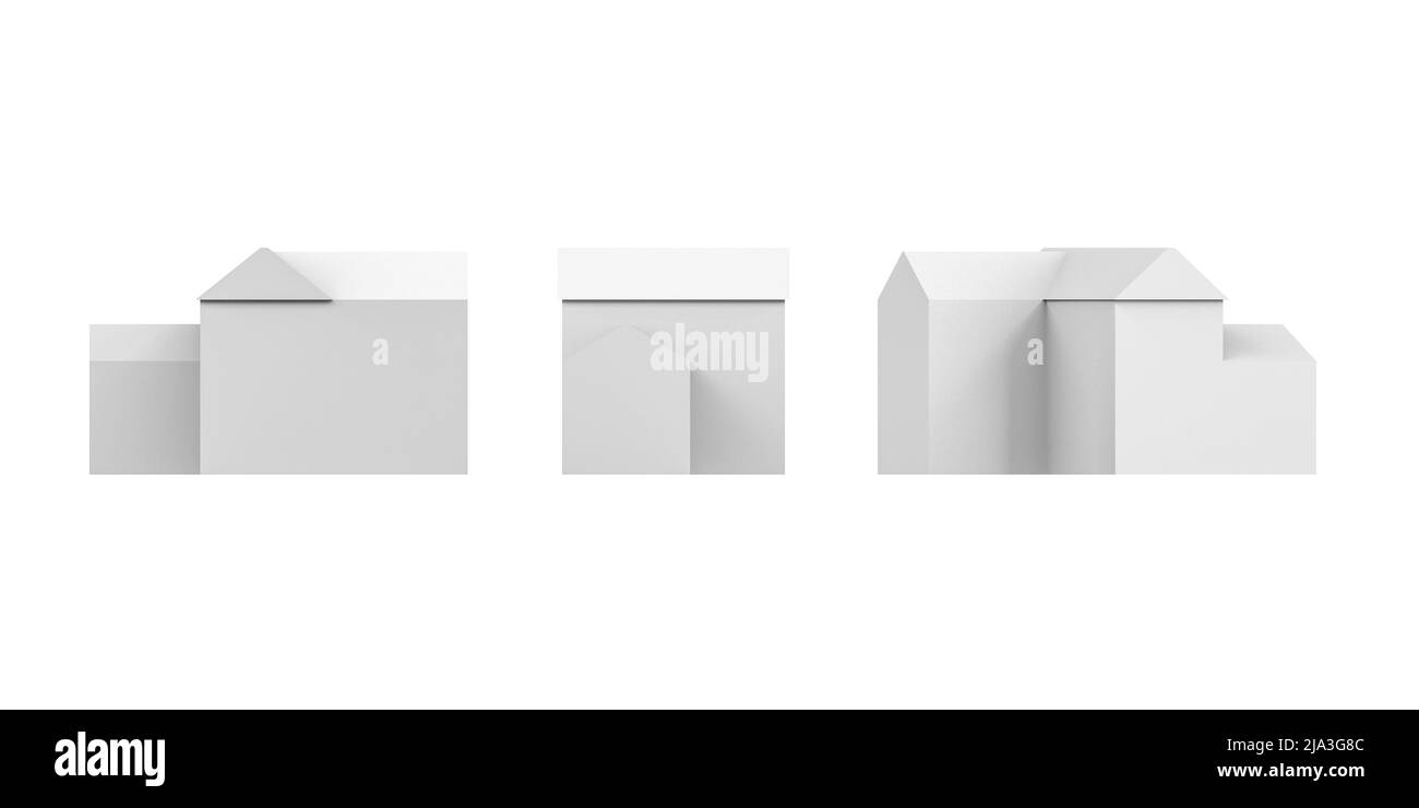 Render Background Copy House mockup on white background - 3D render - copy space Stock Photo ...
