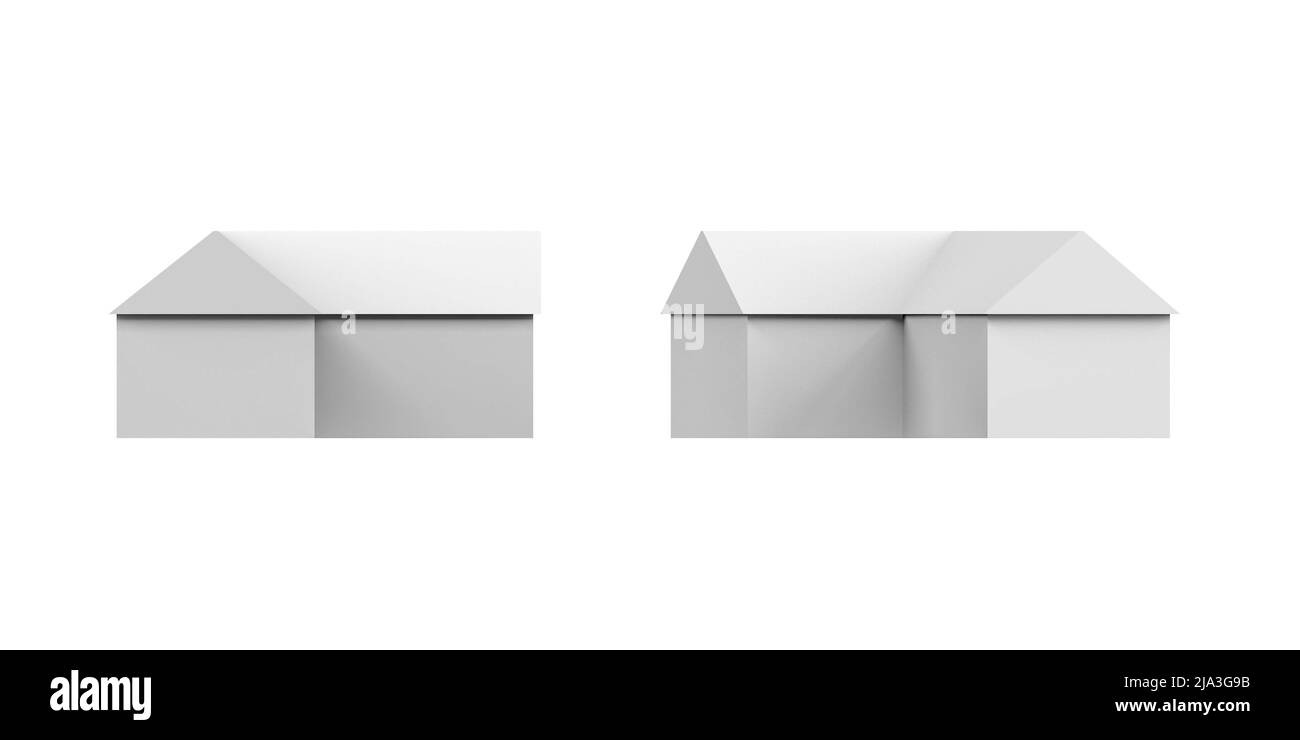 Render Background Copy House mockup on white background - 3D render - copy space Stock Photo ...