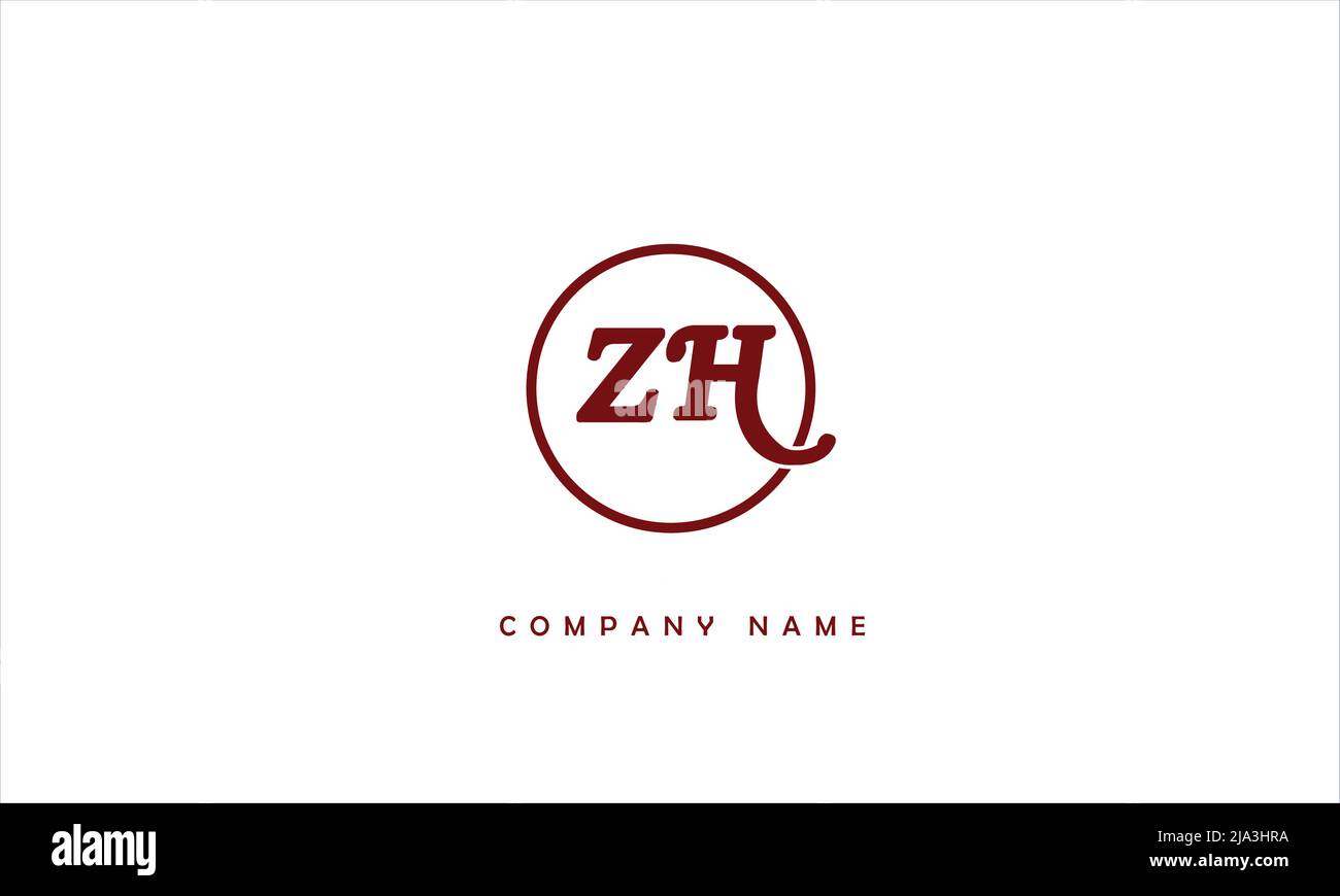 ZH, HZ Abstract Letters Logo Monogram Stock Vector
