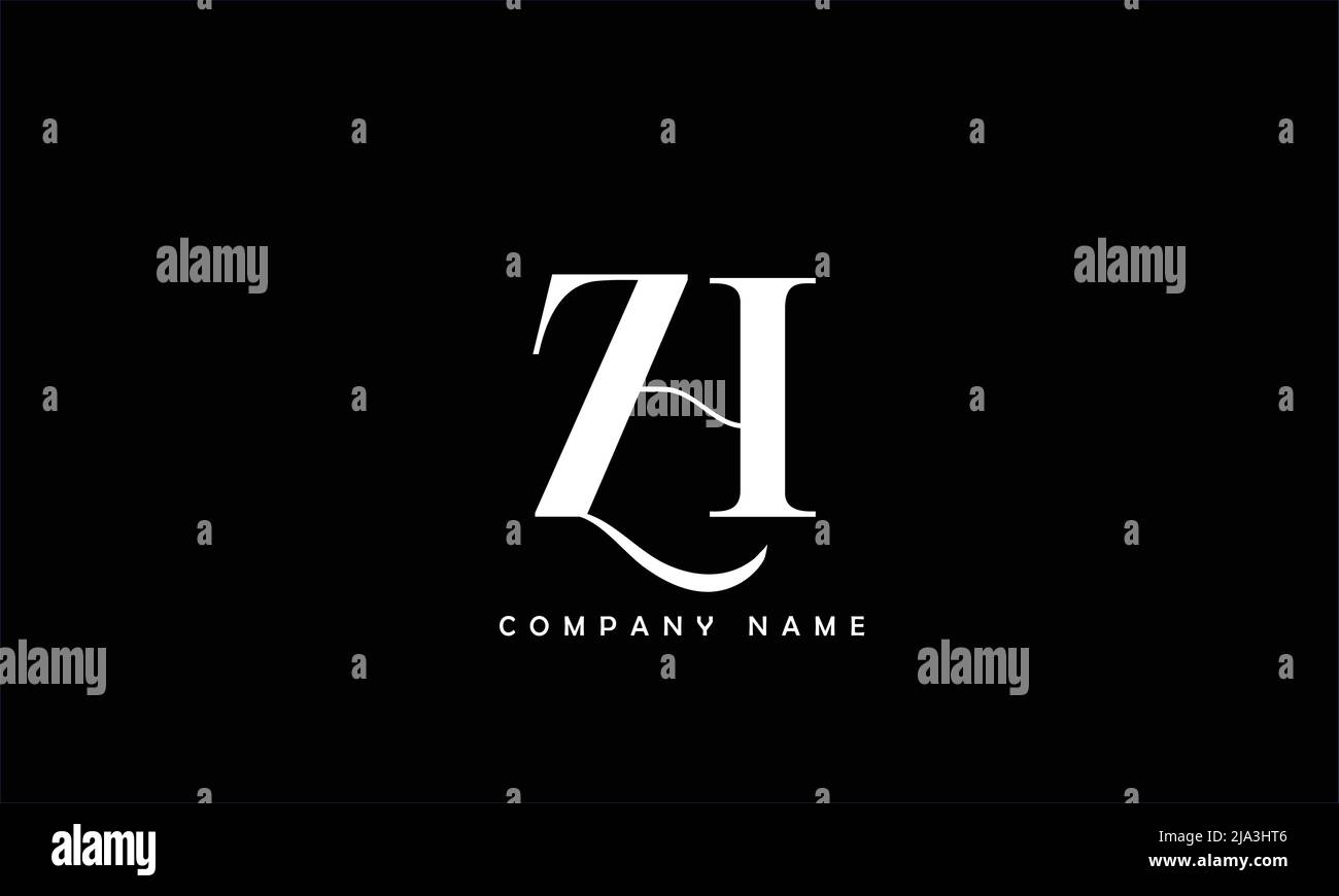 ZH, HZ Abstract Letters Logo Monogram Stock Vector