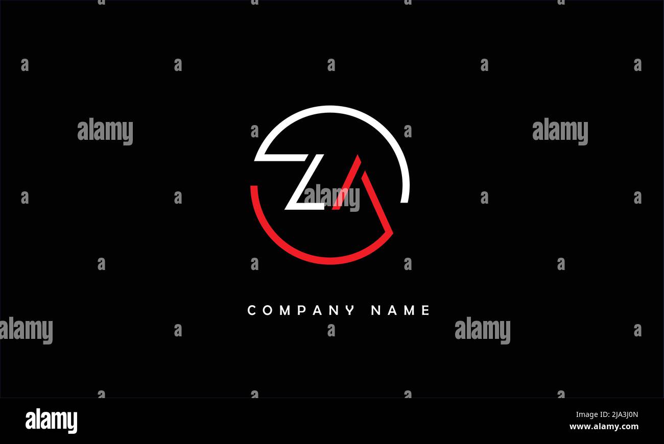 ZA, AZ Abstract Letters Logo Monogram Stock Vector