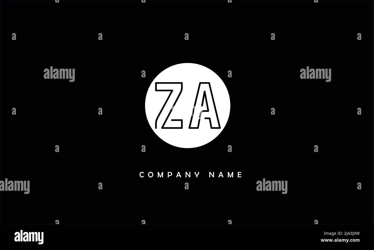 ZA, AZ Abstract Letters Logo Monogram Stock Vector