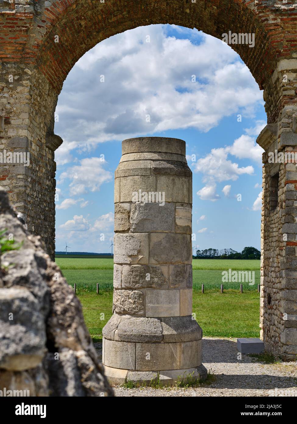 Roman city ancient ruins gate Heidentor, Petronell Carnuntum, Austria Stock Photo