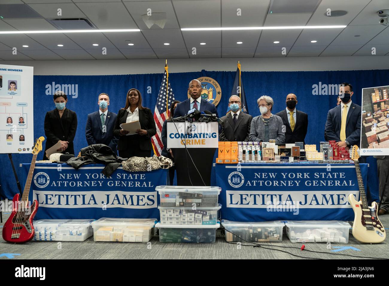 New York, NY - May 26, 2022: Mayor Eric Adams speaks during joint ...