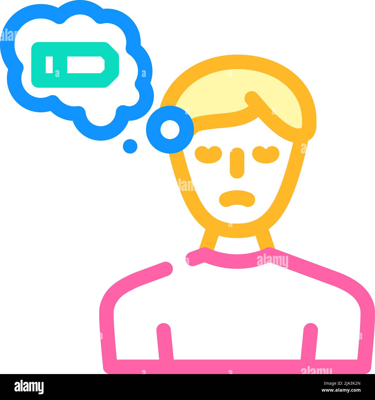 lack of strength color icon vector illustration Stock Vector Image ...