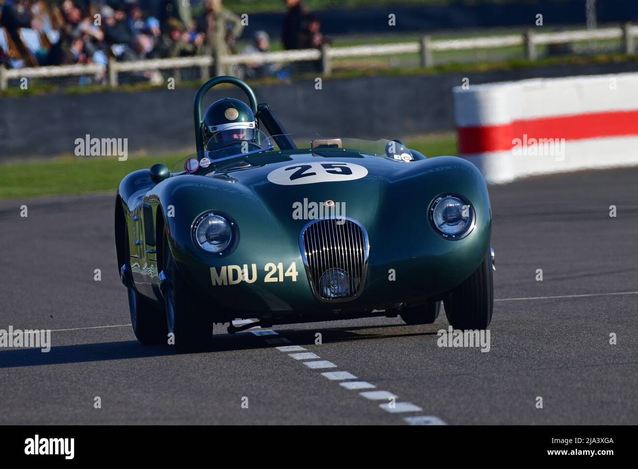 Nigel Webb, Jaguar C-Type, Peter Collins Trophy, a single driver race of twenty five minutes duration for Sports Racing cars that typically competed i Stock Photo