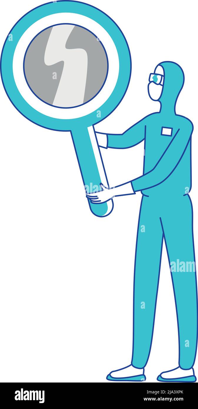 Researcher semi flat color vector character Stock Vector