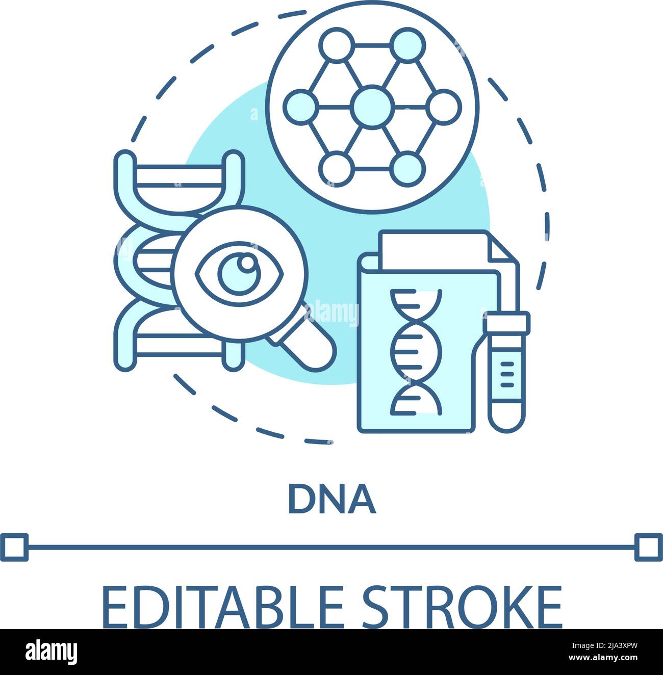 DNA turquoise concept icon Stock Vector