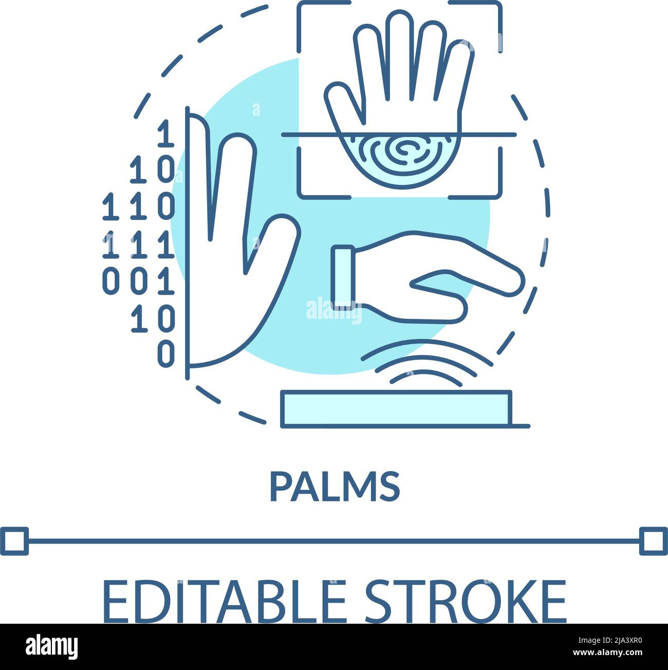 Palms turquoise concept icon Stock Vector