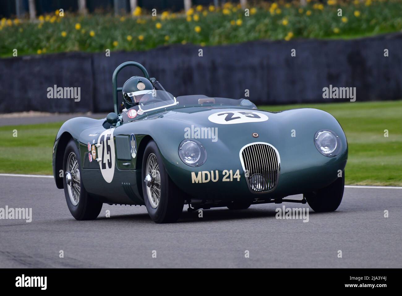 Nigel Webb, Jaguar C-Type, Peter Collins Trophy, a single driver race of twenty five minutes duration for Sports Racing cars that typically competed i Stock Photo