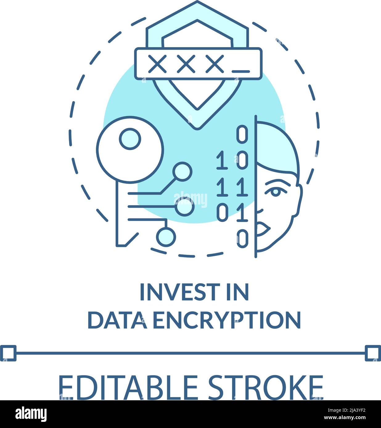 Invest in data encryption turquoise concept icon Stock Vector Image ...