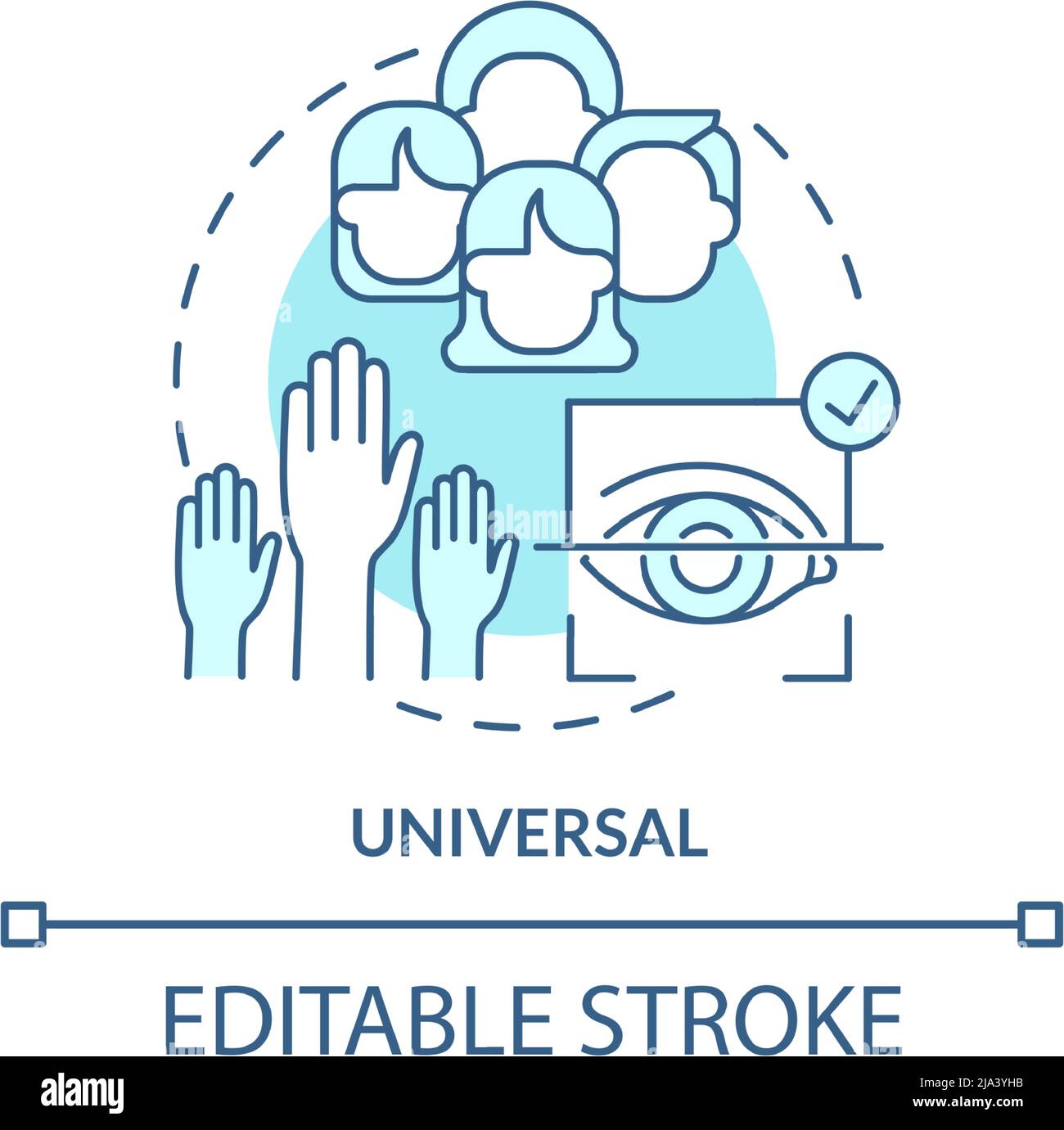 Universal turquoise concept icon Stock Vector