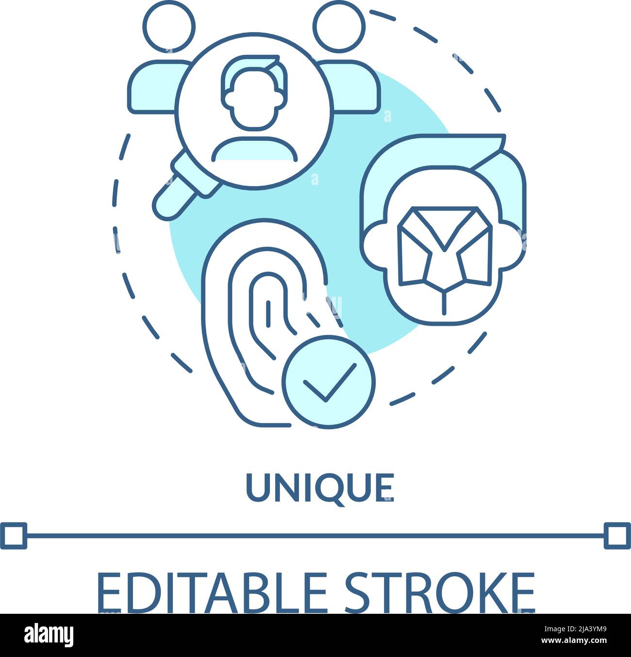 Unique turquoise concept icon Stock Vector