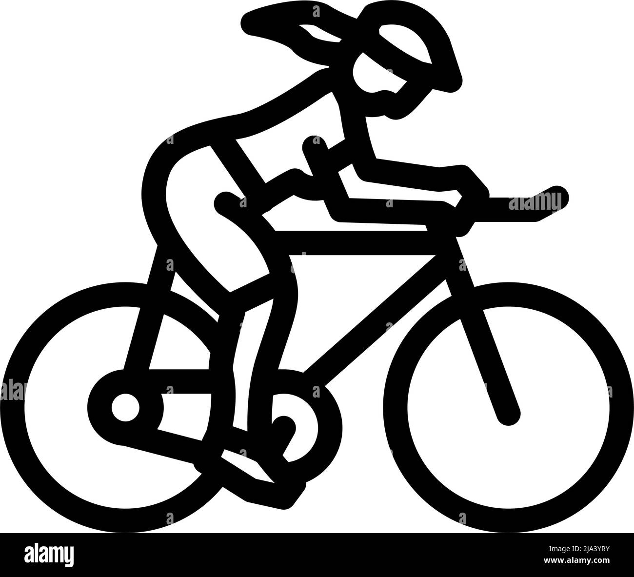 female cyclist line icon vector illustration Stock Vector Image & Art