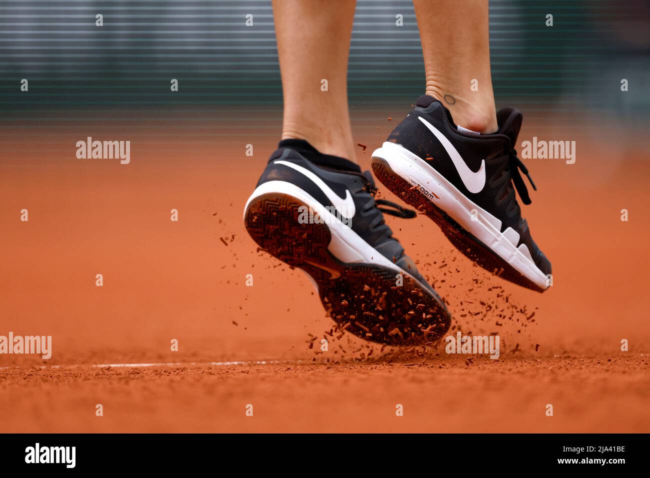 Tennis - French Open - Roland Garros, Paris, France - May 27, 2022 General  view of the feet of