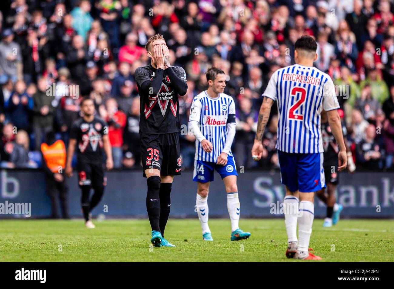Broendby, Denmark. 26th May, 2022. Charles (35) of FC Midtjylland seen during the Sydbank Cup final between Odense Boldklub and FC Midtjylland at Broendby Stadion in Broendby. (Photo Credit: Gonzales Photo/Alamy Live News Stock Photo