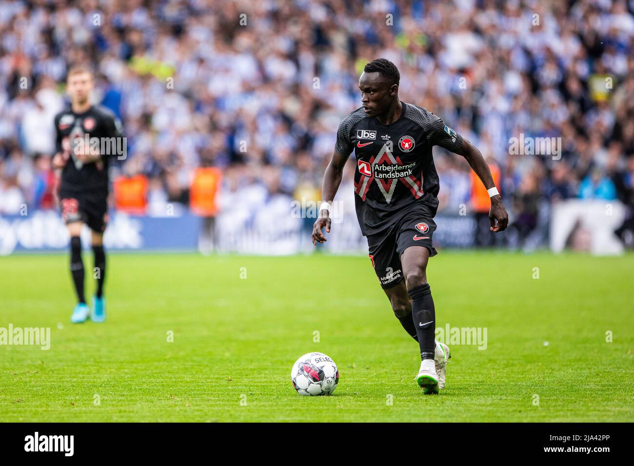 Broendby, Denmark. 26th May, 2022. Pione Sisto (7) of FC Midtjylland seen during the Sydbank Cup final between Odense Boldklub and FC Midtjylland at Broendby Stadion in Broendby. (Photo Credit: Gonzales Photo/Alamy Live News Stock Photo