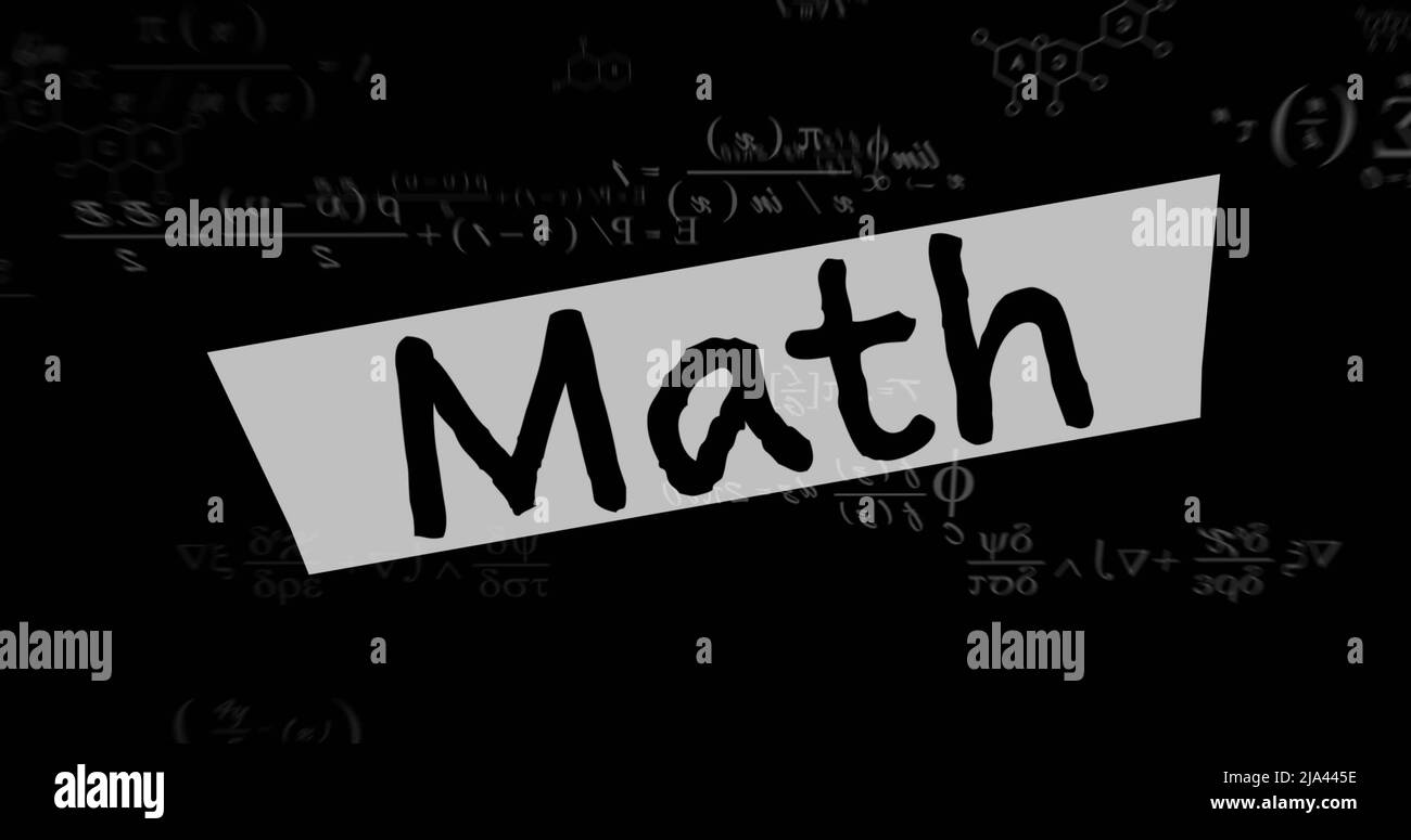 Image of mathematical equations and math text on black background Stock ...