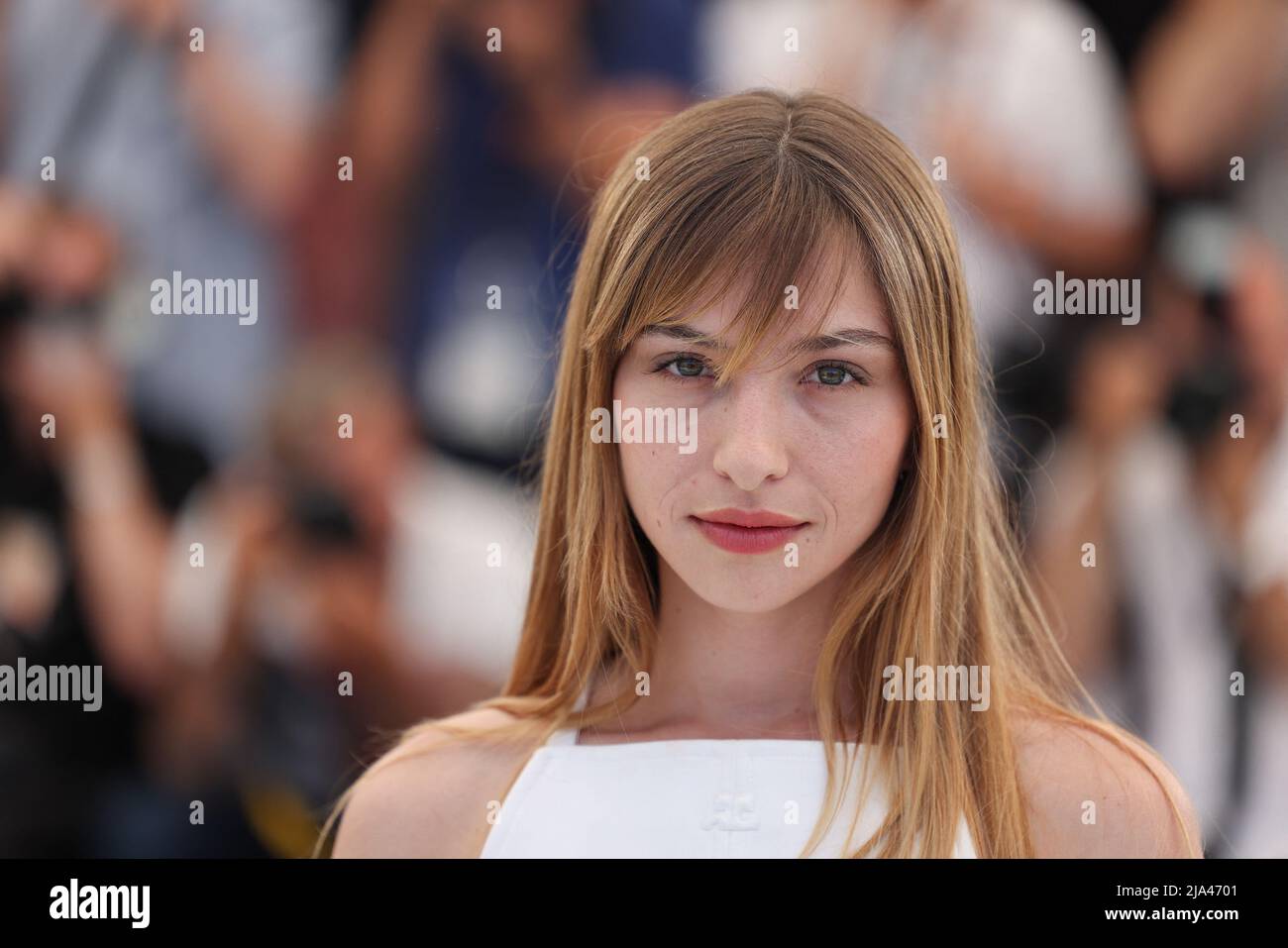 Cannes, France. May 27, 2022, Marie Colomb attends the photocall for
