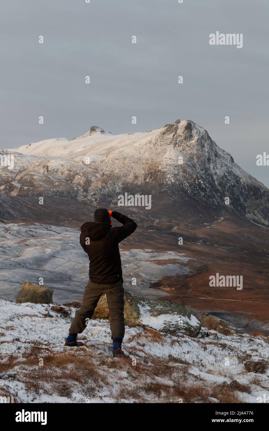 Outdoor photographer in Sutherland, Highland Scotland Stock Photo