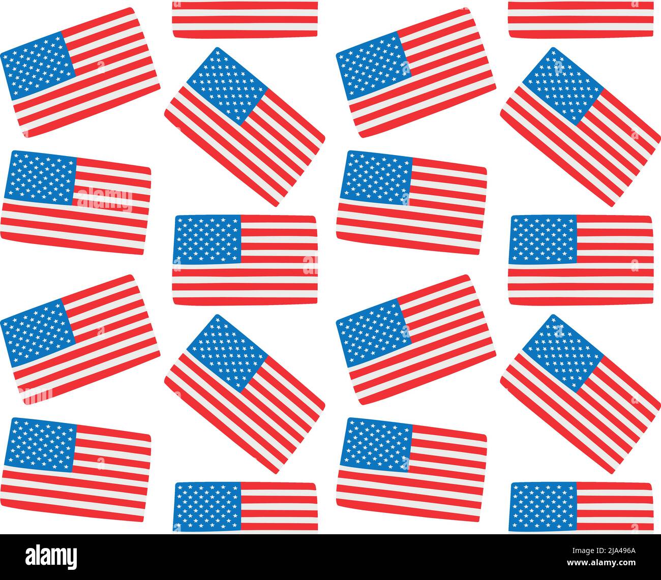 Vector seamless pattern of hand drawn doodle sketch American USA flag ...