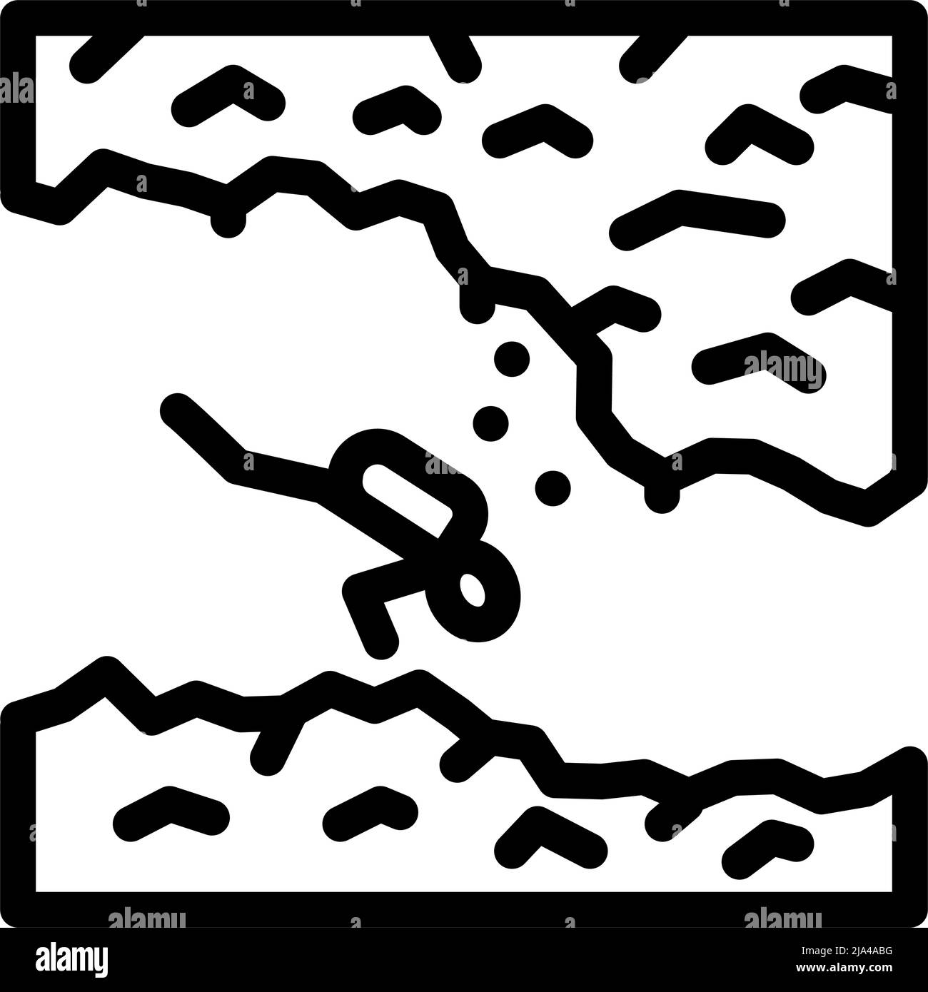 diving in rocks and caves line icon vector illustration Stock Vector ...