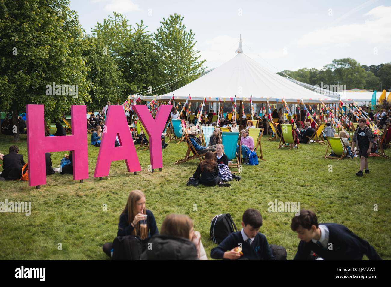 HayonWye, Wales, UK. 27th May, 2022. General Atmosphere of Hay