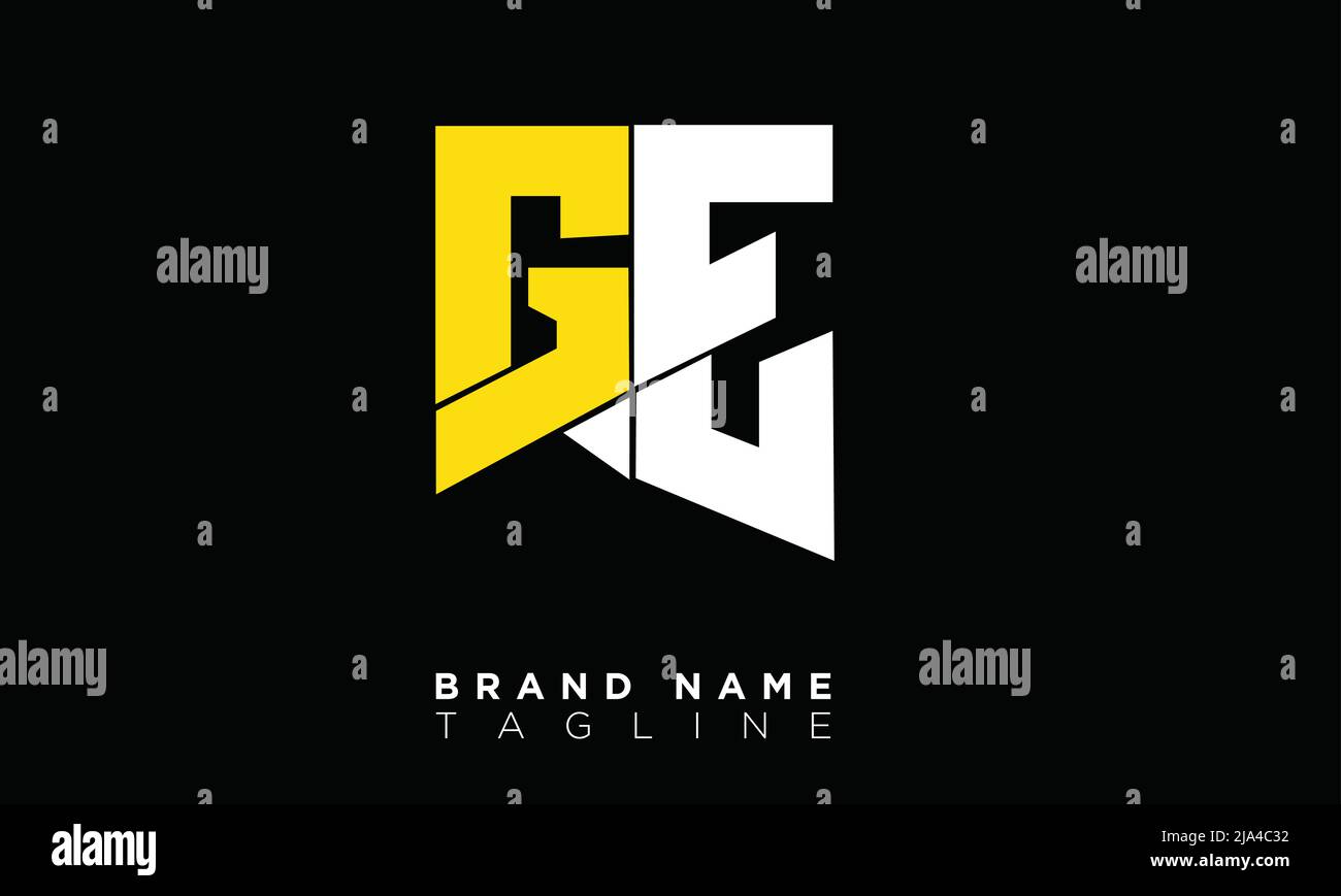 GE Alphabet letters Initials Monogram logo Stock Vector