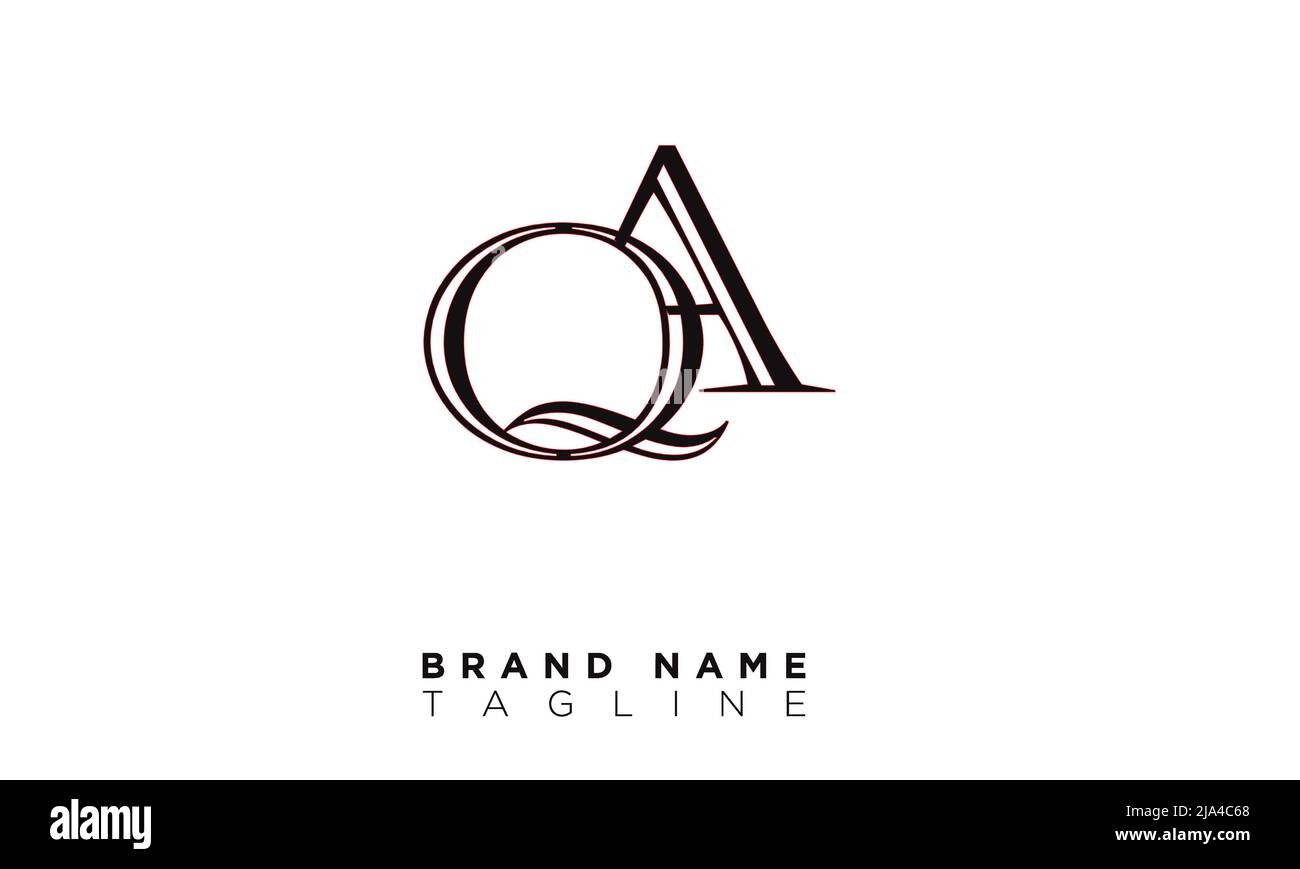 QA Alphabet letters Initials Monogram logo Stock Vector