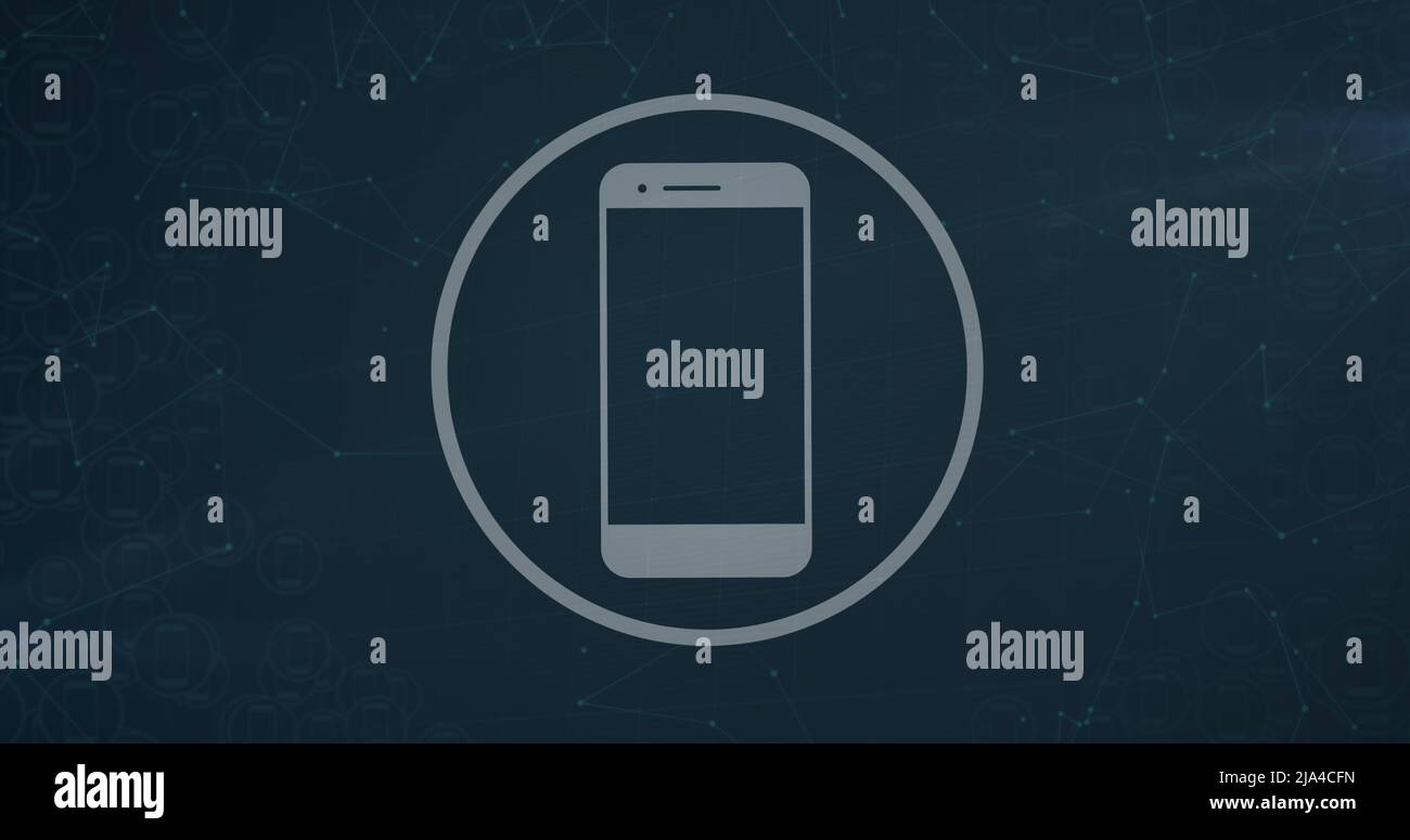 Image of data processing over smartphone Stock Photo