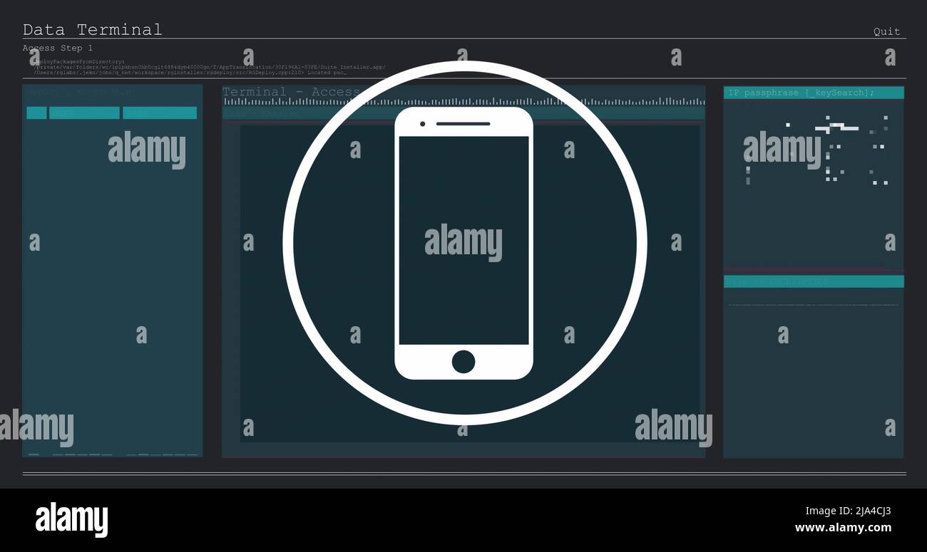 Image of data processing over smartphone Stock Photo