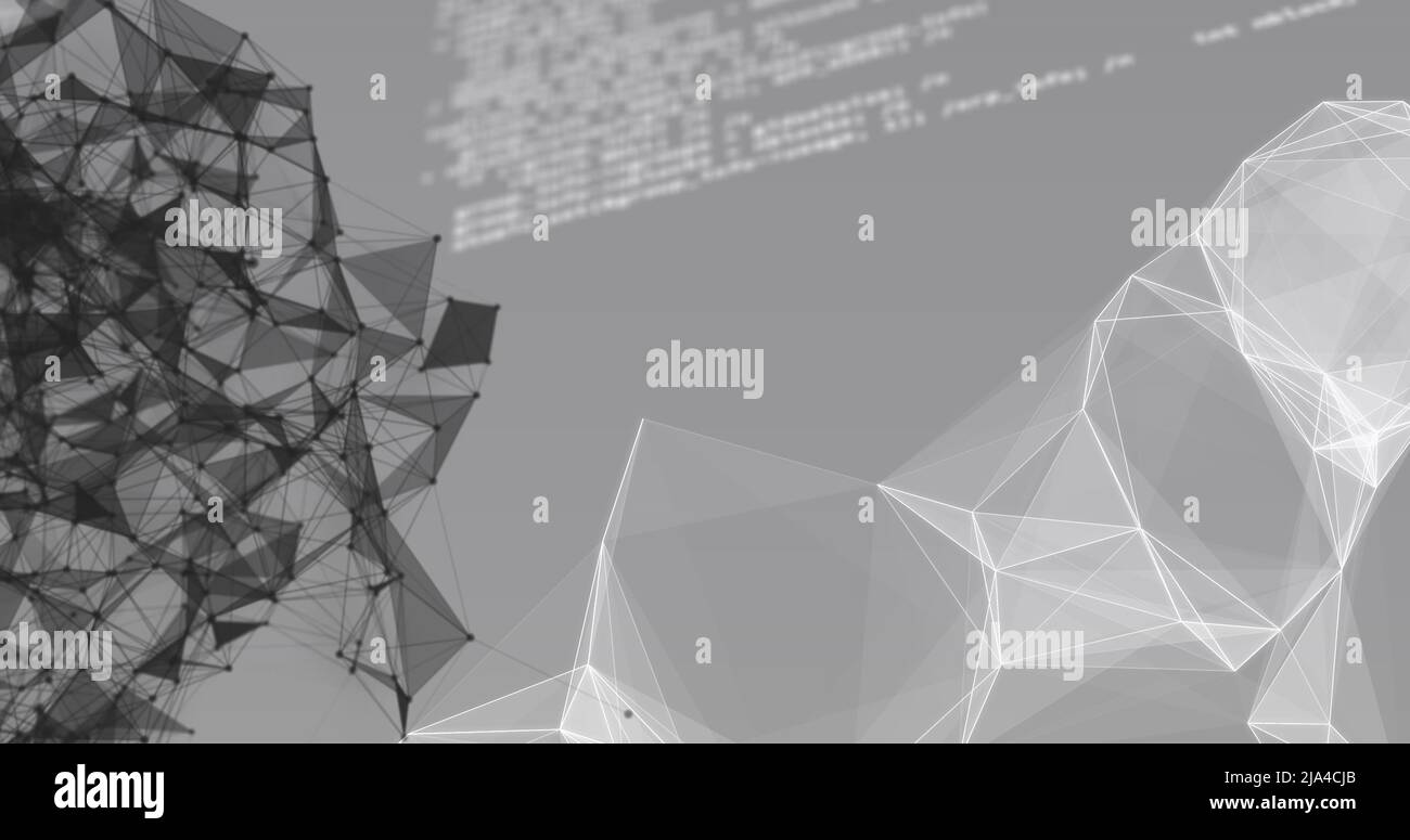 Image of data processing over white background Stock Photo