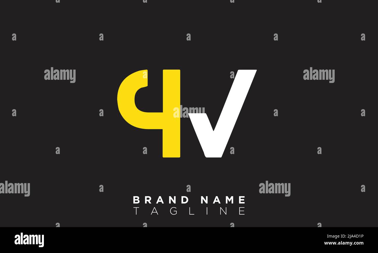 QV Alphabet letters Initials Monogram logo Stock Vector